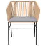 Garden Chairs 2 pcs with Cushions Brown Poly Rattan - 45-Degree Angle