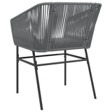 Garden Chairs 2 pcs with Cushions Grey Poly Rattan - Close-Up Angle