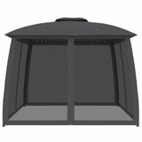 Gazebo with Double Roof&Mesh Walls Anthracite 2.93x2.93 m Steel
