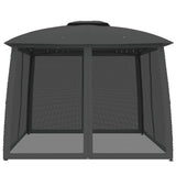 Gazebo with Double Roof&Mesh Walls Anthracite 2.93x2.93 m Steel - Top-Down View