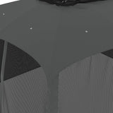 Gazebo with Double Roof&Mesh Walls Anthracite 3.93x2.93 m Steel - Close-Up Angle