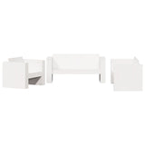 2 Piece Garden Lounge Set White Solid Wood Pine - Front View
