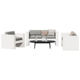 2 Piece Garden Lounge Set White Solid Wood Pine - Side View