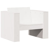 2 Piece Garden Lounge Set White Solid Wood Pine - Top-Down View