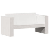 2 Piece Garden Lounge Set White Solid Wood Pine - 45-Degree Angle