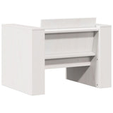 2 Piece Garden Lounge Set White Solid Wood Pine - Close-Up Angle