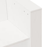 2 Piece Garden Lounge Set White Solid Wood Pine - Low Angle