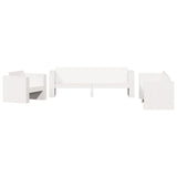 2 Piece Garden Lounge Set White Solid Wood Pine - Front View