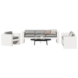2 Piece Garden Lounge Set White Solid Wood Pine - Side View