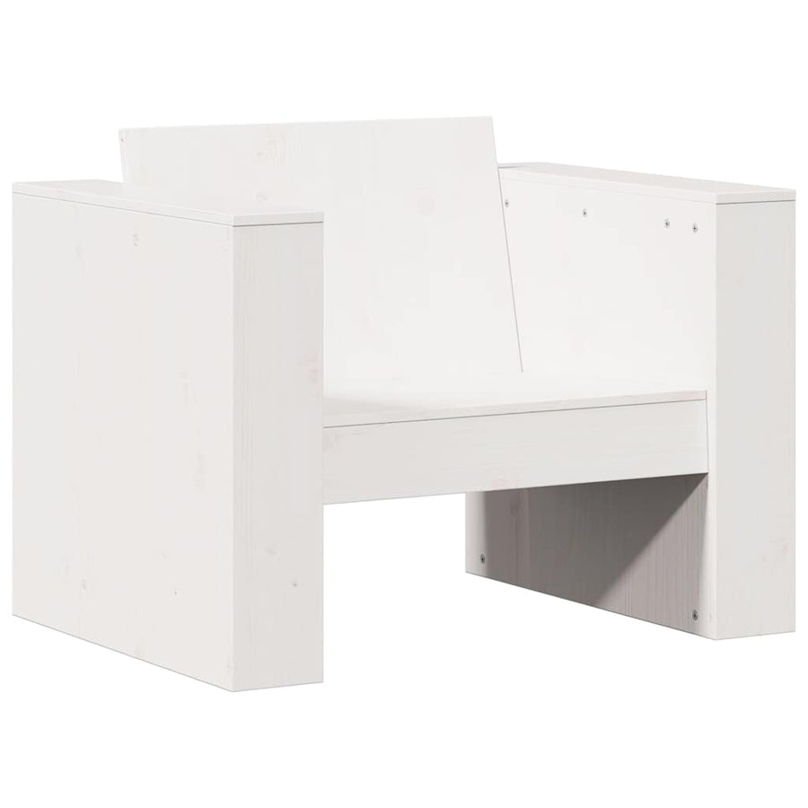 2 Piece Garden Lounge Set White Solid Wood Pine