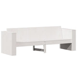 2 Piece Garden Lounge Set White Solid Wood Pine - 45-Degree Angle