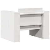 2 Piece Garden Lounge Set White Solid Wood Pine - Close-Up Angle