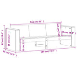2 Piece Garden Lounge Set White Solid Wood Pine - Extra Image