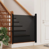 Retractable Pet Gate Black 117.5x125 cm - Side View
