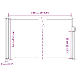 Retractable Side Awning Black 117x300 cm