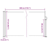 Retractable Side Awning Cream 117x300 cm