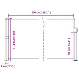 Retractable Side Awning Taupe 140x300 cm - Extra Image