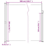 Retractable Side Awning Anthracite 200x300 cm - Extra Image
