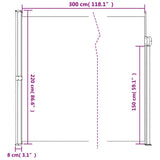 Retractable Side Awning Taupe 220x300 cm - Extra Image
