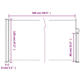 Retractable Side Awning Anthracite 120x500 cm - Extra Image