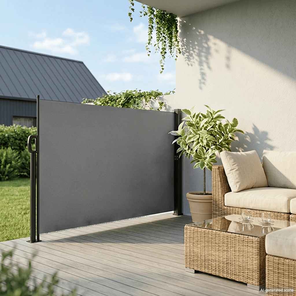 Retractable Side Awning Anthracite 160x500 cm