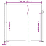 Retractable Side Awning Cream 200x500 cm - Extra Image