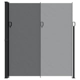 Retractable Side Awning Black 220x500 cm - 45-Degree Angle