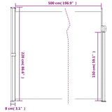 Retractable Side Awning Anthracite 220x500 cm
