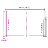 Retractable Side Awning Cream 120x600 cm - Extra Image