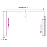 Retractable Side Awning Taupe 120x600 cm - Extra Image