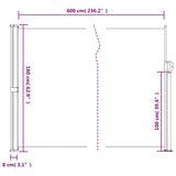 Retractable Side Awning Anthracite 160x600 cm - Extra Image