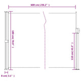 Retractable Side Awning Black 180x600 cm