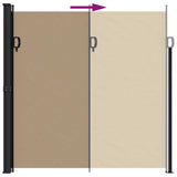 Retractable Side Awning Taupe 200x600 cm - 45-Degree Angle