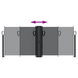 Retractable Side Awning Black 100x1000 cm - 45-Degree Angle