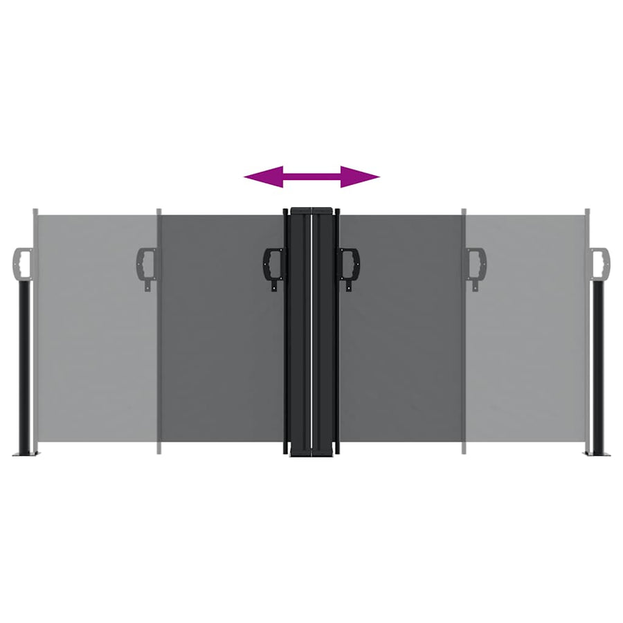 Retractable Side Awning Black 100x1000 cm