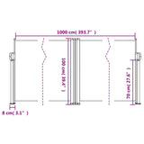 Retractable Side Awning Anthracite 100x1000 cm