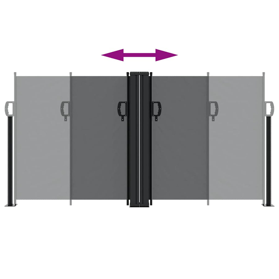 Retractable Side Awning Black 120x1000 cm