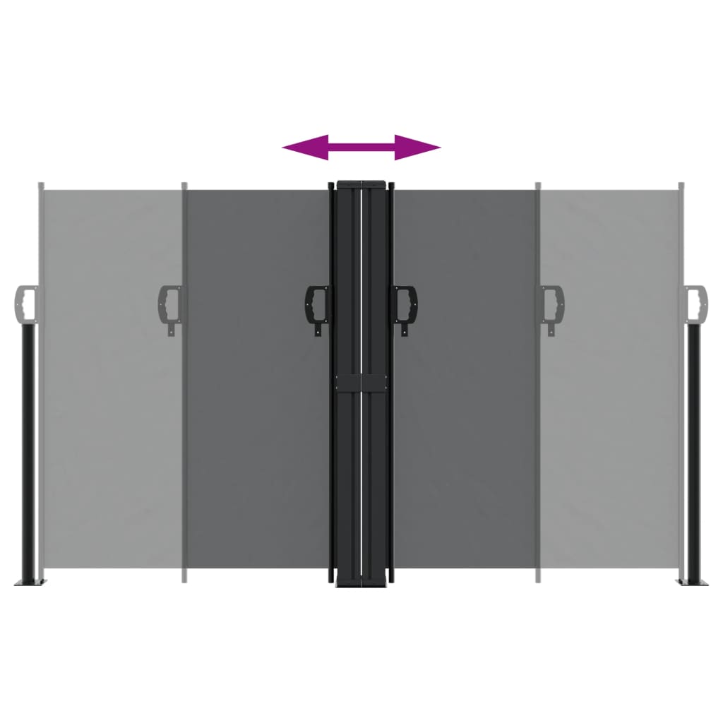 Retractable Side Awning Black 140x1000 cm