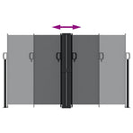 Retractable Side Awning Black 140x1000 cm