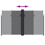 Retractable Side Awning Black 200x1000 cm - 45-Degree Angle