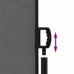 Retractable Side Awning Anthracite 200x1000 cm