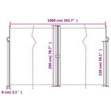 Retractable Side Awning Anthracite 200x1000 cm - Extra Image