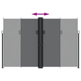 Retractable Side Awning Black 220x1000 cm - 45-Degree Angle