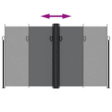 Retractable Side Awning Black 200x1200 cm - 45-Degree Angle
