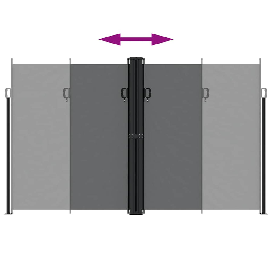 Retractable Side Awning Black 200x1200 cm