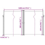 Retractable Side Awning Black 200x1200 cm - Extra Image