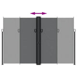 Retractable Side Awning Black 220x1200 cm - 45-Degree Angle