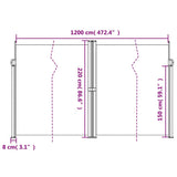 Retractable Side Awning Anthracite 220x1200 cm - Extra Image