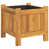 Garden Planter with Liner 31x31x30 cm Solid Wood Acacia - Front View