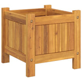 Garden Planter with Liner 31x31x30 cm Solid Wood Acacia - Top-Down View